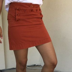 J. Crew Orange Button Mini Skirt